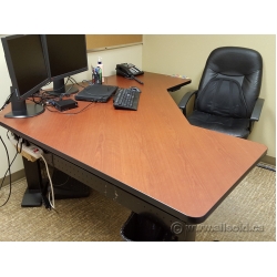 Linak Autumn Maple Power Height Adjust Sit Stand L Suite Desk